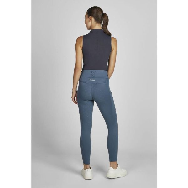 ESKADRON 女用彈力腰馬褲 (止滑全皮/高腰鬆緊褲頭/彈性縮口/灰藍色) 