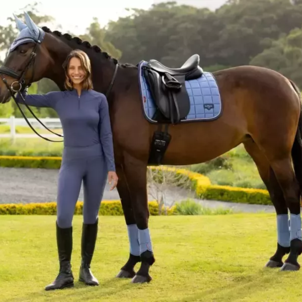 LeMieux 馬場馬術汗墊+護具套組 (粉藍色/FULL/護具四入) 