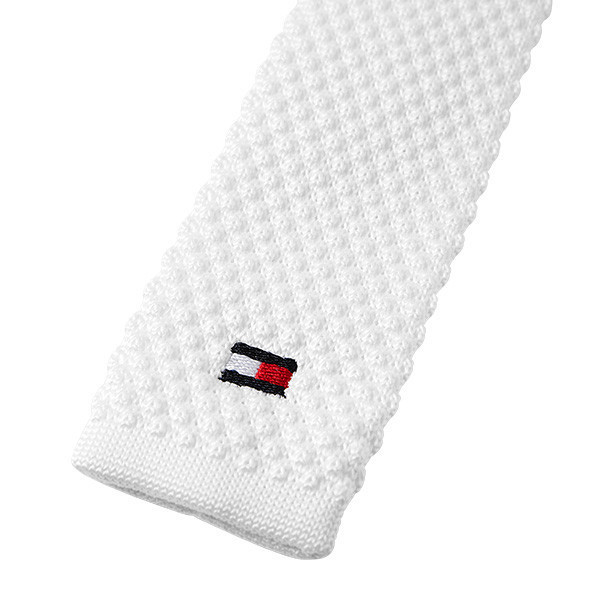 TOMMY HILFIGER 比賽用白色領帶 (拉鍊式) 