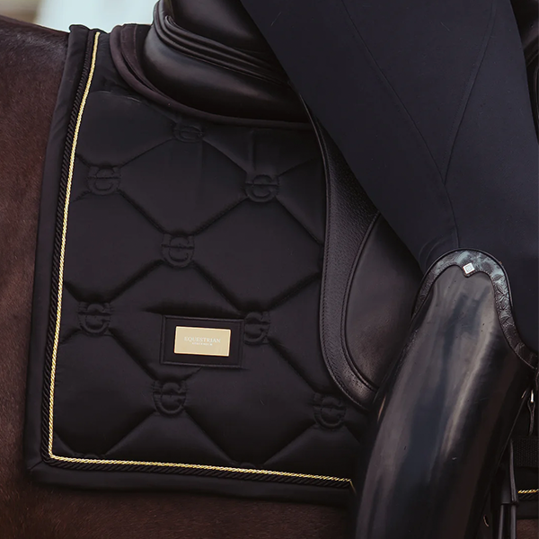 EQUESTRIAN STOCKHOLM 馬場馬術汗墊 (黑色金邊/FULL) 