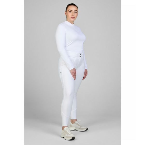 PIKEUR 女用馬褲 (止滑全皮/彈性縮口/白色) 