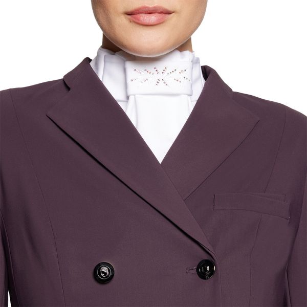 SAMSHIELD 比賽用白色領巾 (花朵形碎鑽/2色可選) 