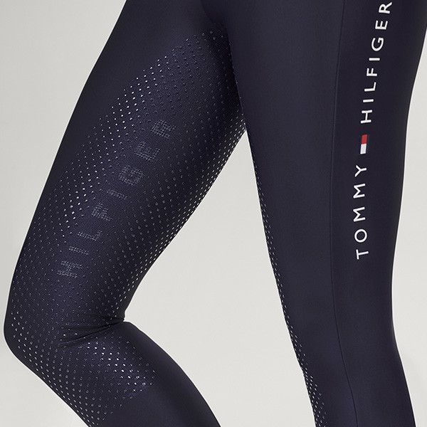 TOMMY HILFIGER 女用馬褲 (止滑全皮/深藍色/彈力腰/手機袋) 