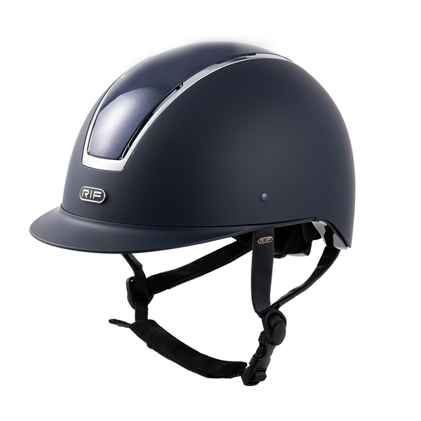 透氣騎士帽 (可調式/霧藍盔/亮藍頂/銀框) 