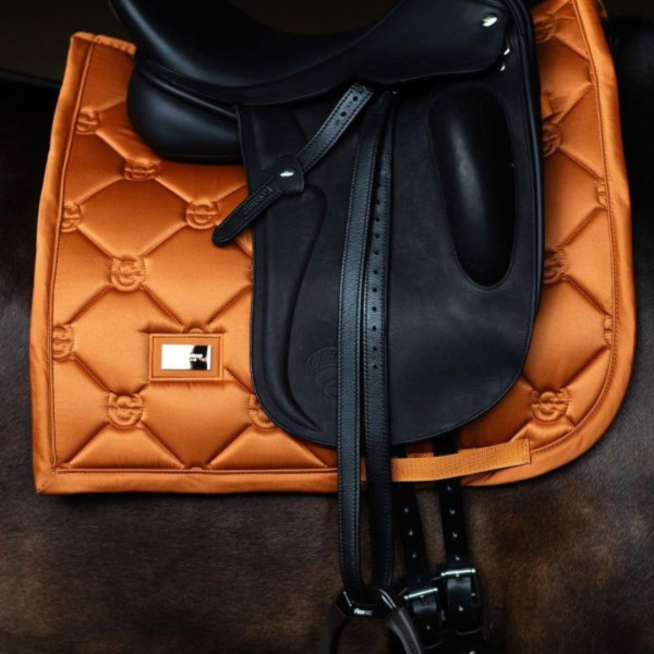 EQUESTRIAN STOCKHOLM 馬場馬術汗墊 (絨布面料/栗橘色/FULL) 
