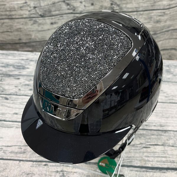 KASK 透氣騎士帽 (亮黑盔/灰黑框/銀鑽星頂/M) 