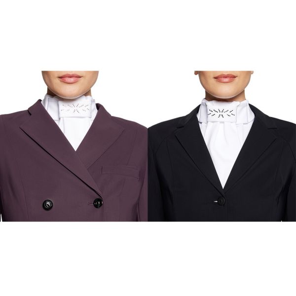 SAMSHIELD 比賽用白色領巾 (花朵形碎鑽/2色可選) 