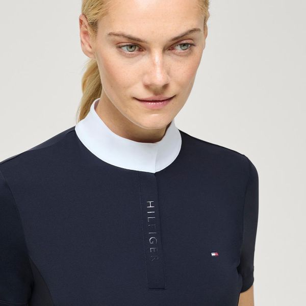 TOMMY HILFIGER 女用比賽衫 (短袖/深藍色/防曬快乾) 