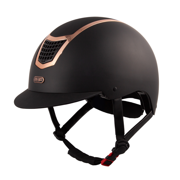 透氣騎士帽 (可調式/霧黑盔/玫瑰金框) 