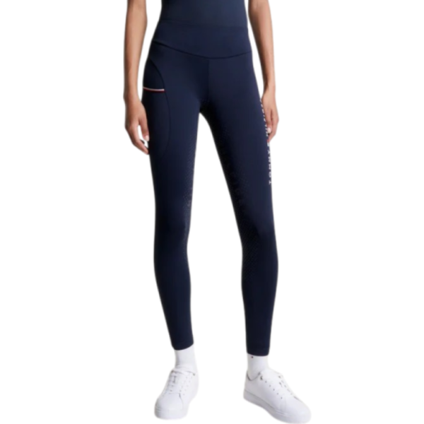 TOMMY HILFIGER 女用馬褲 (彈力腰/止滑全皮/厚款/深藍色) 