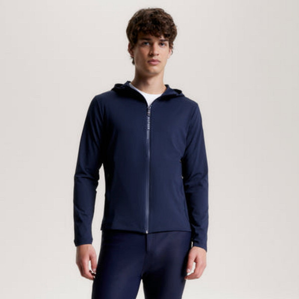 TOMMY HILFIGER 男用連帽薄夾克 (防風/深藍色) 