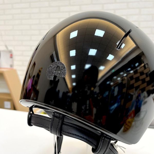 KEP 透氣騎士帽 (亮黑盔/大帽沿/閃亮黑牌/M) 