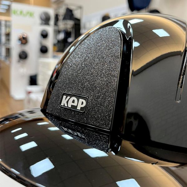 KEP 透氣騎士帽 (亮黑盔/大帽沿/閃亮黑牌/M) 