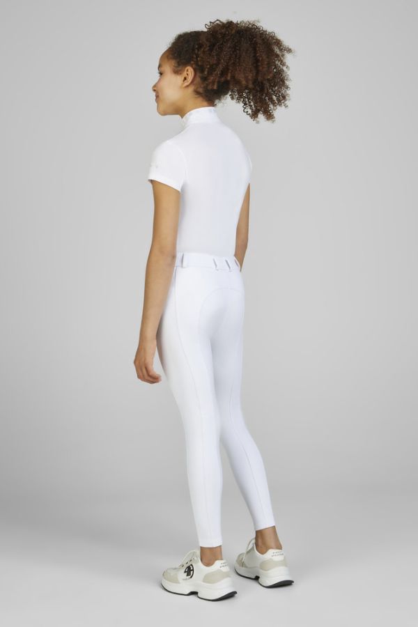 PIKEUR 童用馬褲 (止滑全皮/白色/側手機袋) 