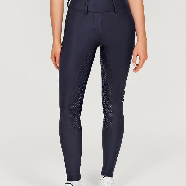TOMMY HILFIGER 女用馬褲 (止滑全皮/深藍色/彈力腰/手機袋) 