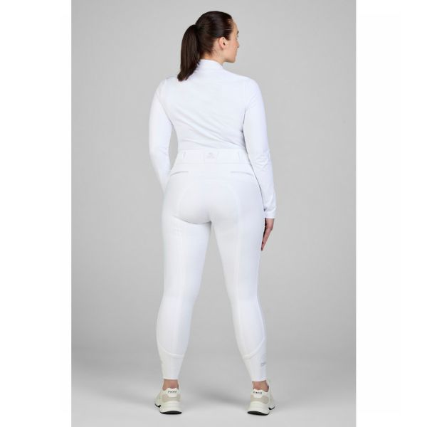 PIKEUR 女用馬褲 (止滑全皮/彈性縮口/白色) 