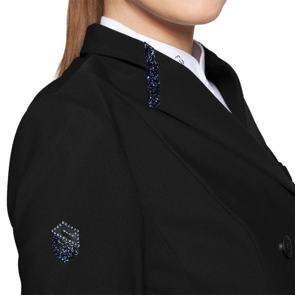 SAMSHIELD 女用比賽西裝外套 (短版燕尾服/黑色/施華洛世奇鑽飾/36) 