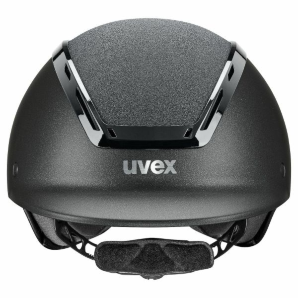 UVEX 透氣騎士帽 (霧黑盔/閃亮星頂/亮黑框條/調整式/含帽襯/S-M) 