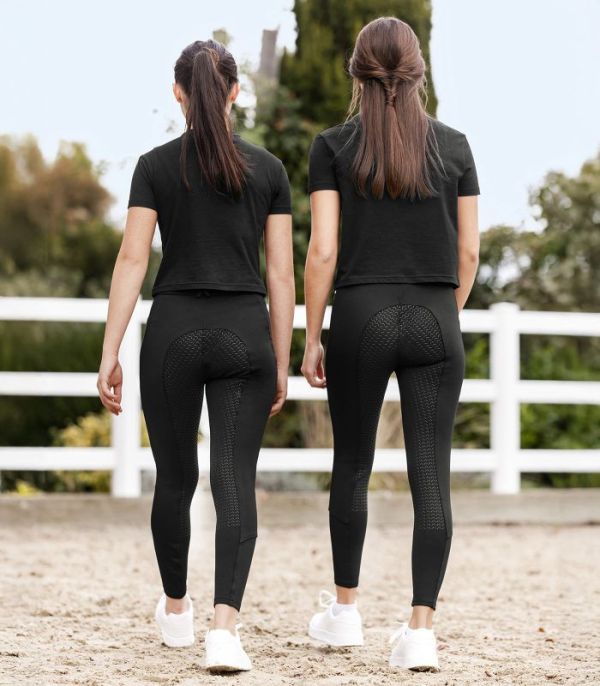 ELT 女用馬褲 (黑色/止滑全皮/彈性縮口) 