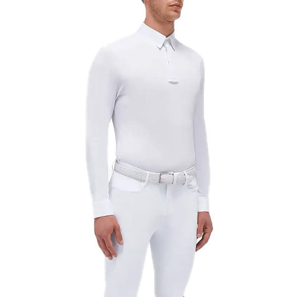 CAVALLERIA TOSCANA 男用比賽衫 (長袖/透氣/白色) 
