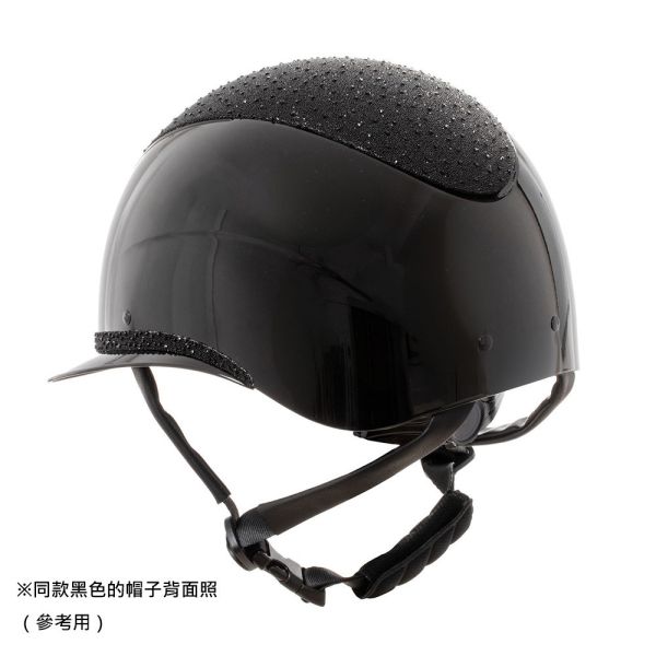 EQUESTRO 透氣騎士帽 (深藍色/大帽沿/藍色滿天星鑽頂/藍鑽飾帶/M) 