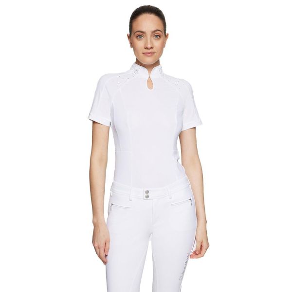 SAMSHIELD 女用比賽衫 (短袖/白色/鑽飾) 