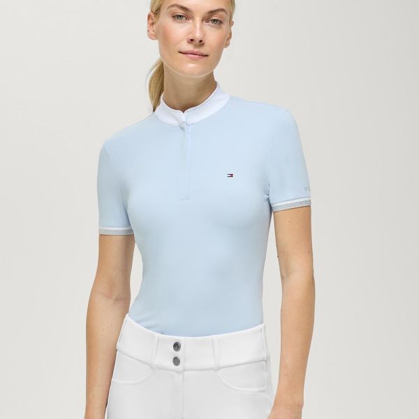 TOMMY HILFIGER 女用比賽衫 (短袖/寶貝藍/防曬快乾) 