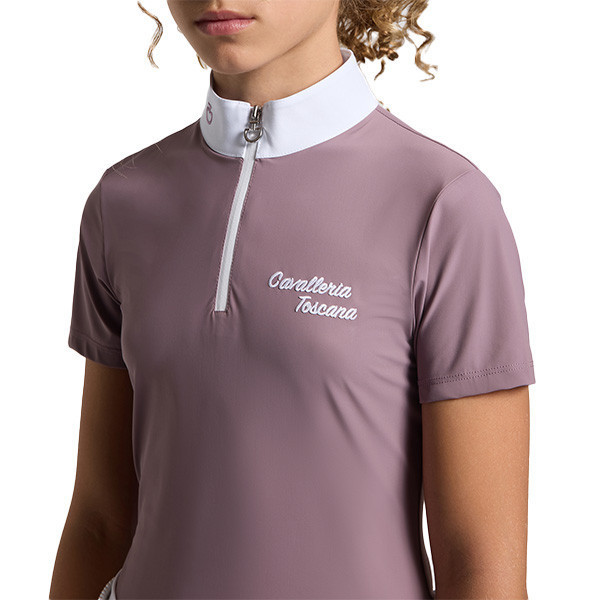 CAVALLERIA TOSCANA 女童用比賽衫 (短袖/芋紫色/8/10/12/14) 