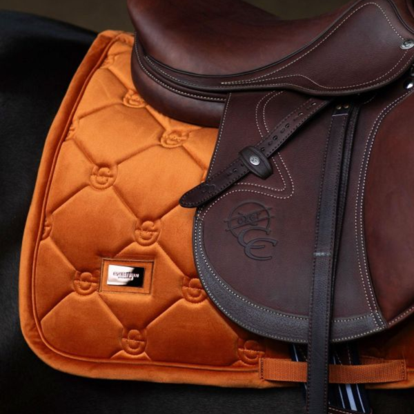 EQUESTRIAN STOCKHOLM 障礙汗墊 (絨布面料/栗橘色/FULL) 