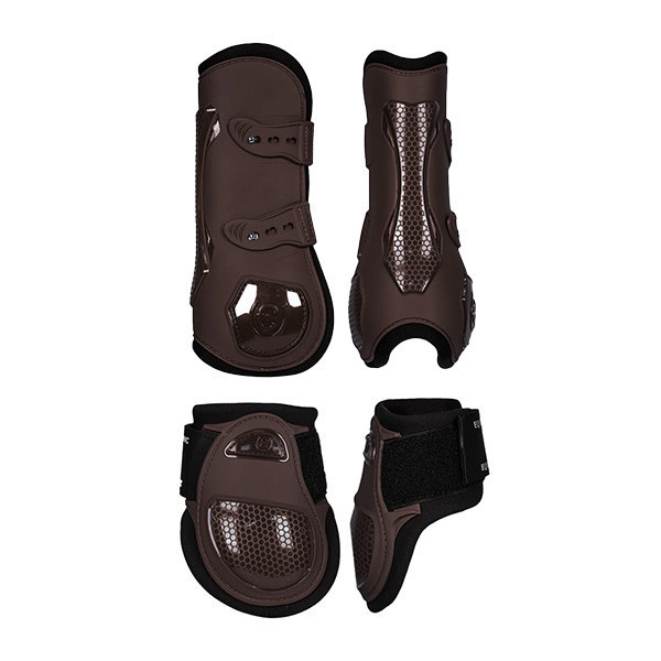 EQUESTRIAN STOCKHOLM 障礙護具 (前後腿/FULL/深棕色) 