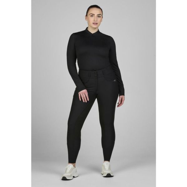 PIKEUR 女用馬褲 (止滑全皮/彈性縮口/黑色/止滑合成皮) 