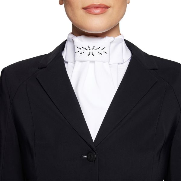 SAMSHIELD 比賽用白色領巾 (花朵形碎鑽/2色可選) 