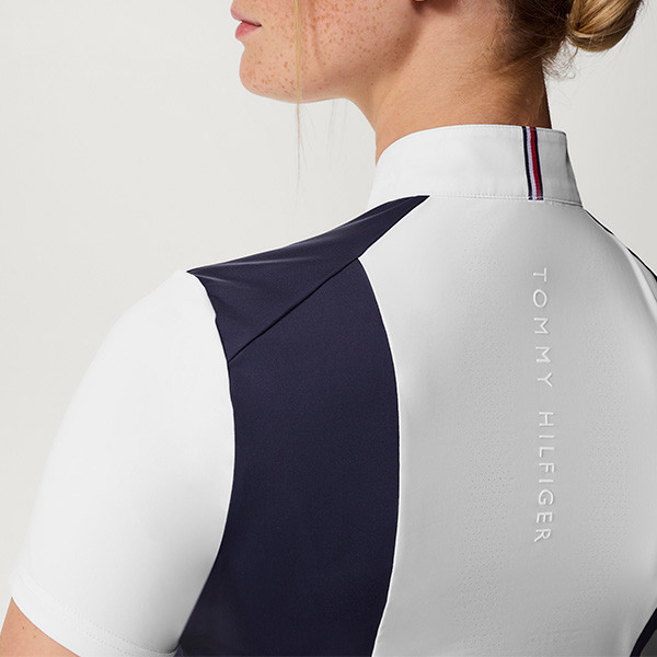 TOMMY HILFIGER 女用比賽衫 (短袖/藍白色/防曬快乾) 
