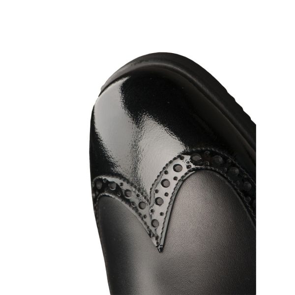 TUCCI 騎馬長筒皮靴 (Marilyn/漆皮+打孔裝飾/黑色/37) 