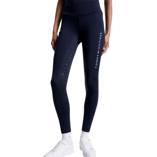 TOMMY HILFIGER 女用馬褲 (彈力腰/止滑全皮/厚款/深藍色) 