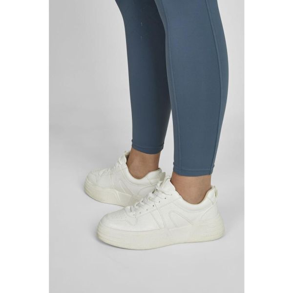 ESKADRON 女用彈力腰馬褲 (止滑全皮/高腰鬆緊褲頭/彈性縮口/灰藍色) 