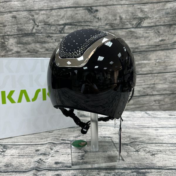 KASK 透氣騎士帽 (亮黑盔/銀鑽星頂/銀框/M) 