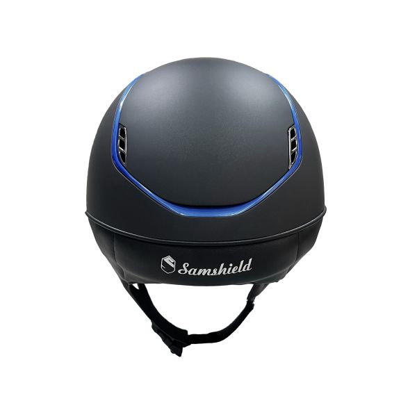 SAMSHIELD 2.0 訂製款騎士帽 (霧黑盔/亮藍框/藍色碎水晶牌/L) 不含帽襯，需另外加購 