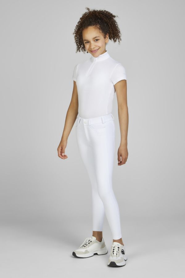 PIKEUR 童用馬褲 (止滑全皮/白色/側手機袋) 