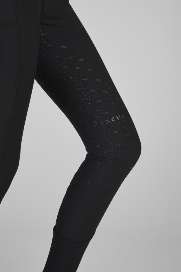 PIKEUR 女用馬褲 (止滑全皮/彈性縮口/黑色) 