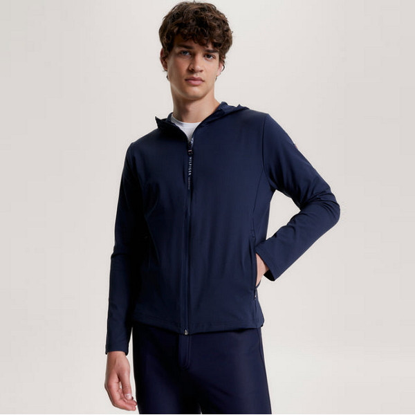 TOMMY HILFIGER 男用連帽薄夾克 (防風/深藍色) 