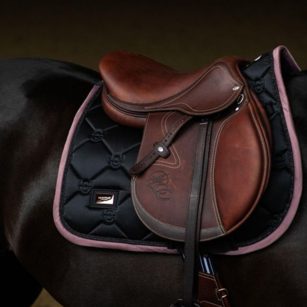 EQUESTRIAN STOCKHOLM 障礙汗墊 (黑底粉邊/FULL) 