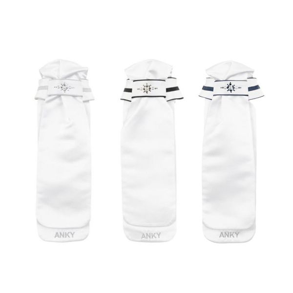 ANKY 女款比賽用白色領巾 (3色可選/水晶裝飾/附水洗網袋) 