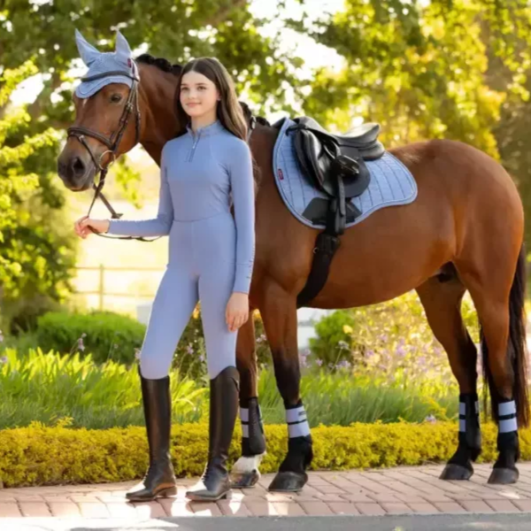 LeMieux 綜合障礙汗墊+耳罩套組 (粉藍色/FULL) 