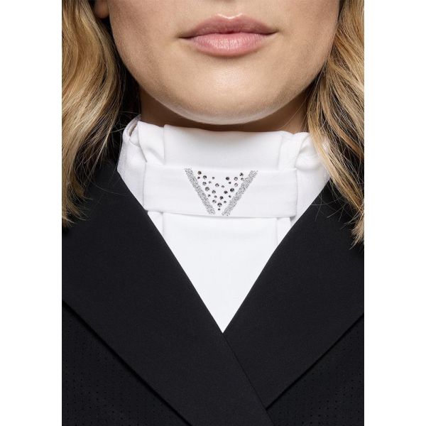 SAMSHIELD 比賽用白色領巾 (藍綠碎鑽) 