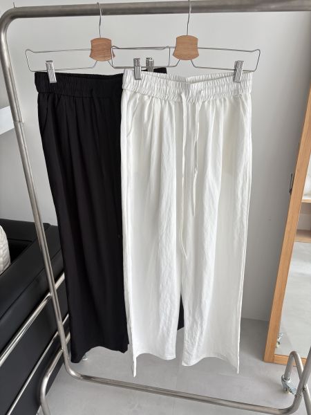 J16 涼感冰絲棉麻直筒寬褲M-2XL(2colors) 