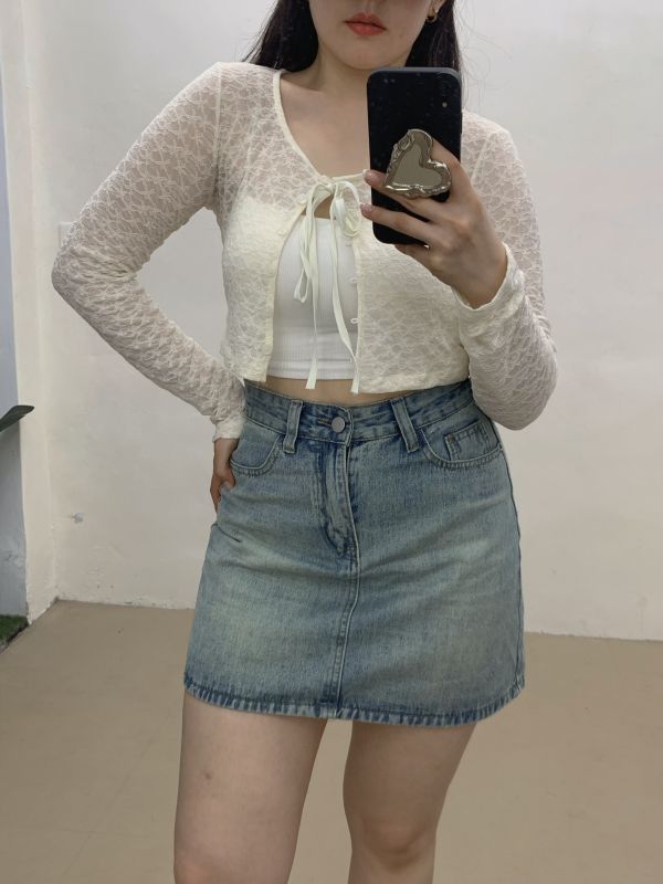 M44 復古刷色牛仔短裙 