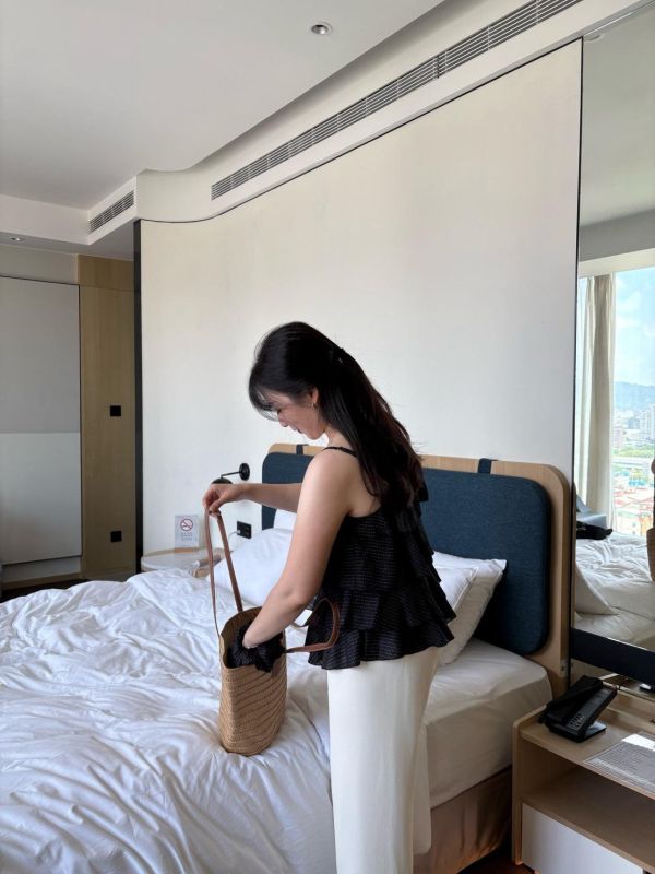 26M289 波點浪漫荷葉背心附髮圈(2colors) 