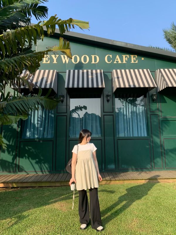 M01 小眾設計細肩绑帶短洋(杏綠) 