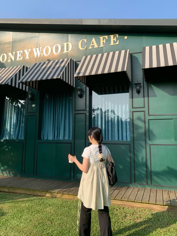 M01 小眾設計細肩绑帶短洋(杏綠) 